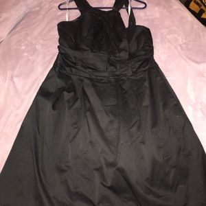 David’s Bridal black Y neck short dress
